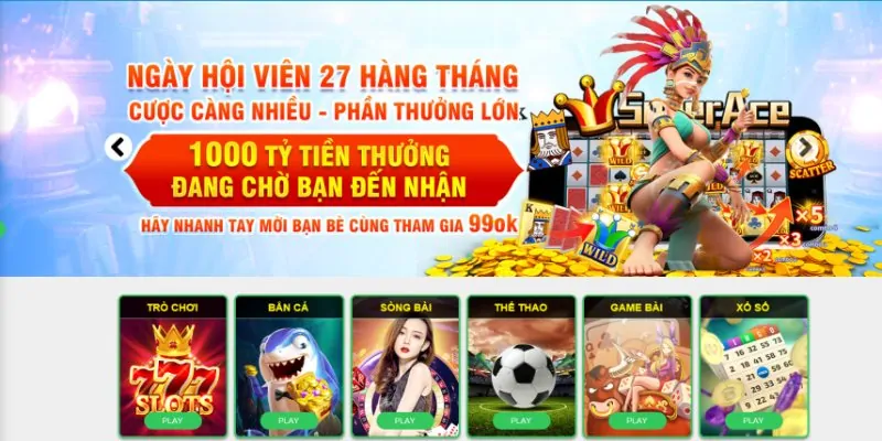 99OK thưởng mỗi tháng - Ưu đãi lớn cho dân cược